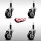 Service Caster 3.5'' SS Black Poly Wheel Swivel 1'' Expanding Stem Caster Set, 4PK SCC-SSEX20S3514-PPUB-BLK-1-4 - alternate 2